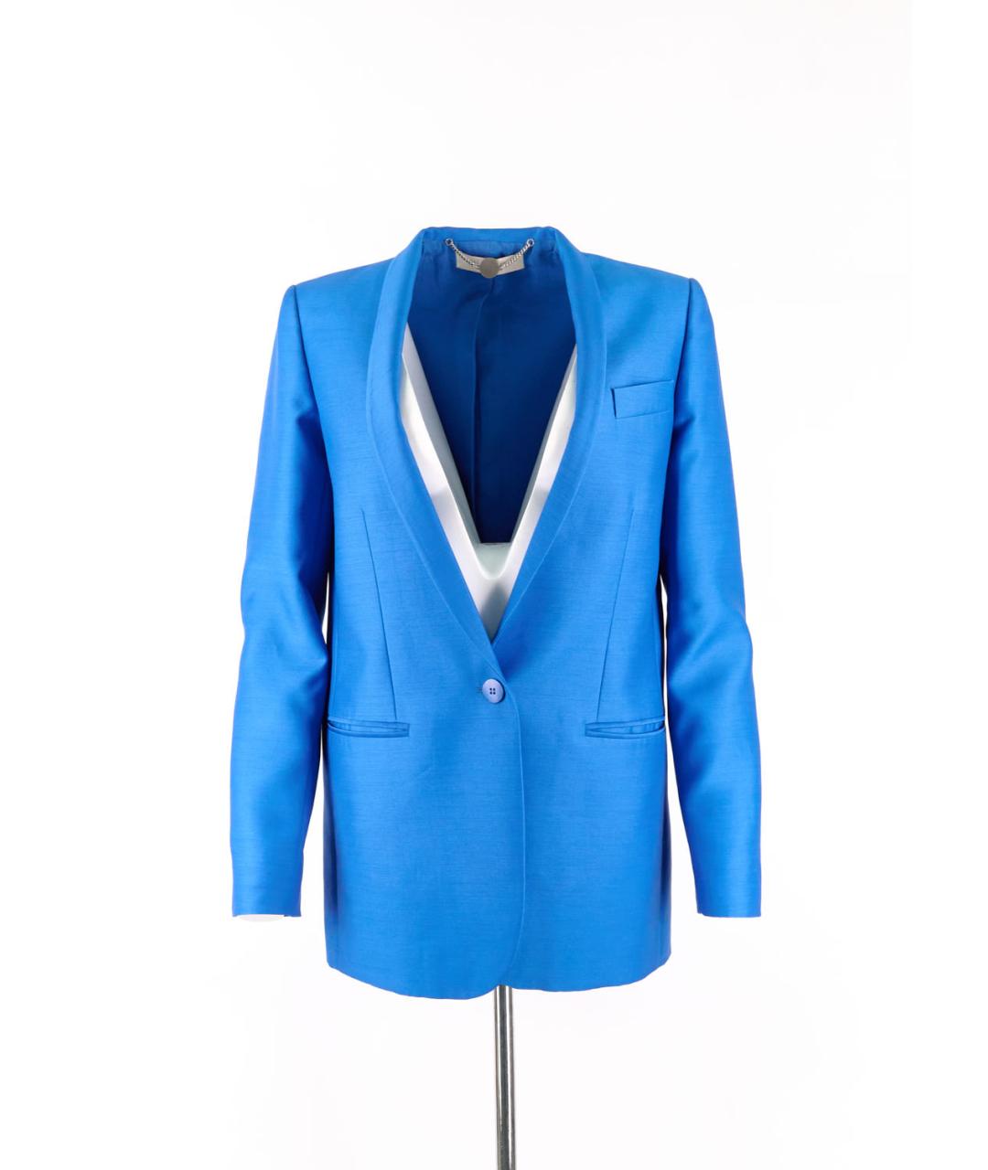 STELLA MCCARTNEY Синий шерстяной жакет/пиджак, фото 5
