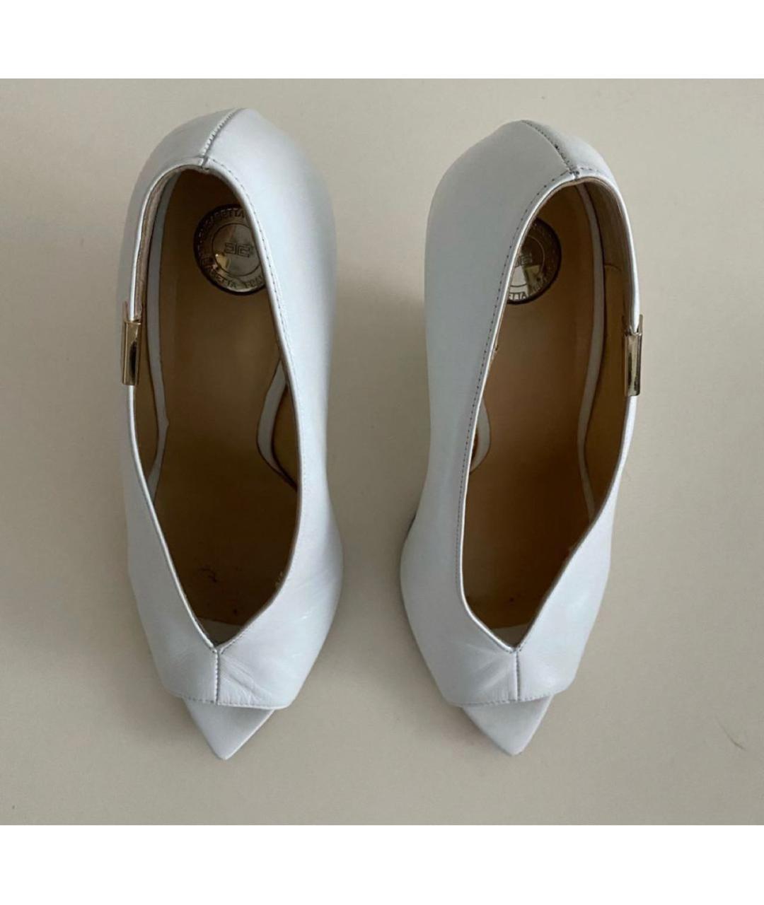ELISABETTA FRANCHI Белые кожаные туфли, фото 3