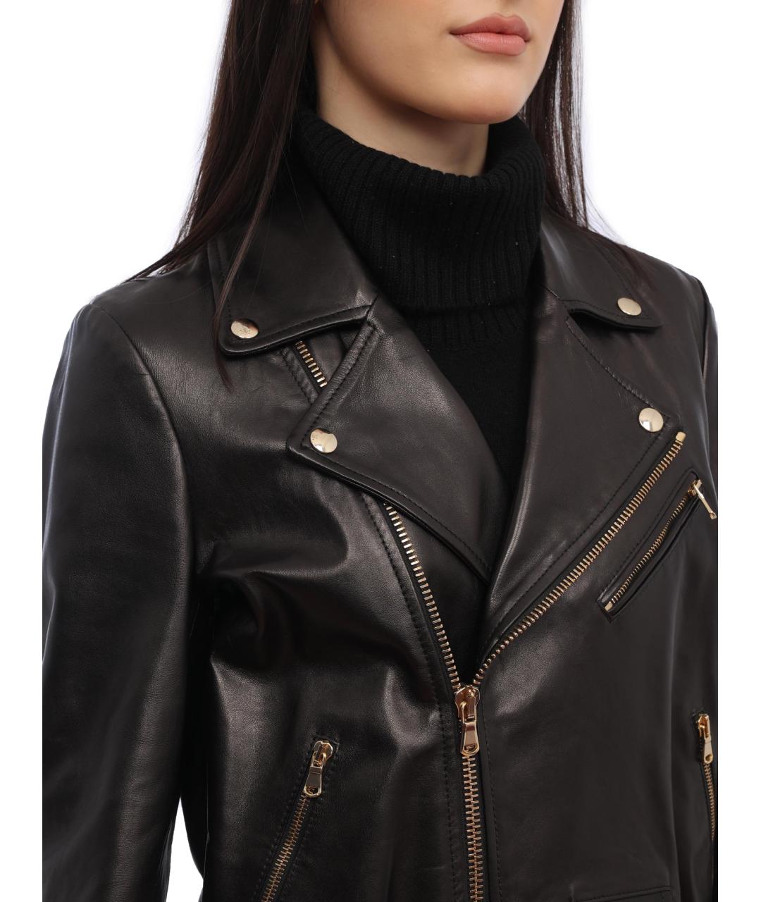 RED VALENTINO Черная кожаная куртка, фото 5