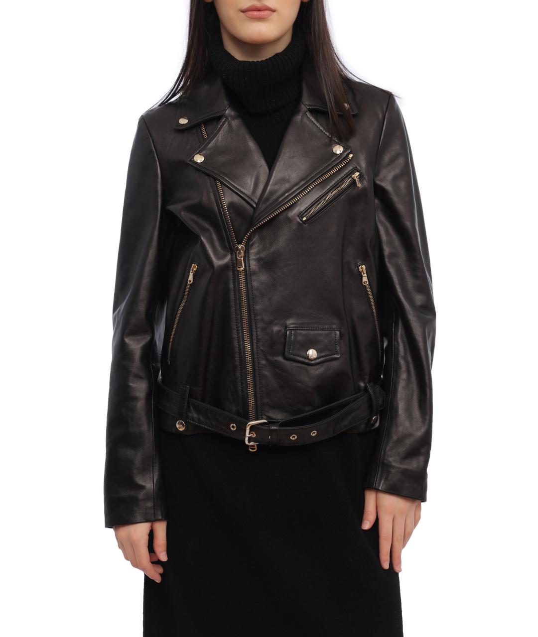 RED VALENTINO Черная кожаная куртка, фото 6