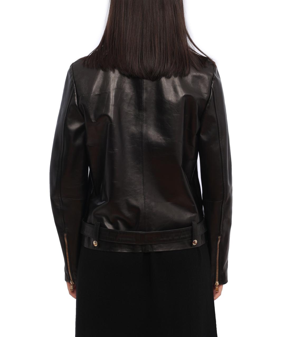 RED VALENTINO Черная кожаная куртка, фото 4