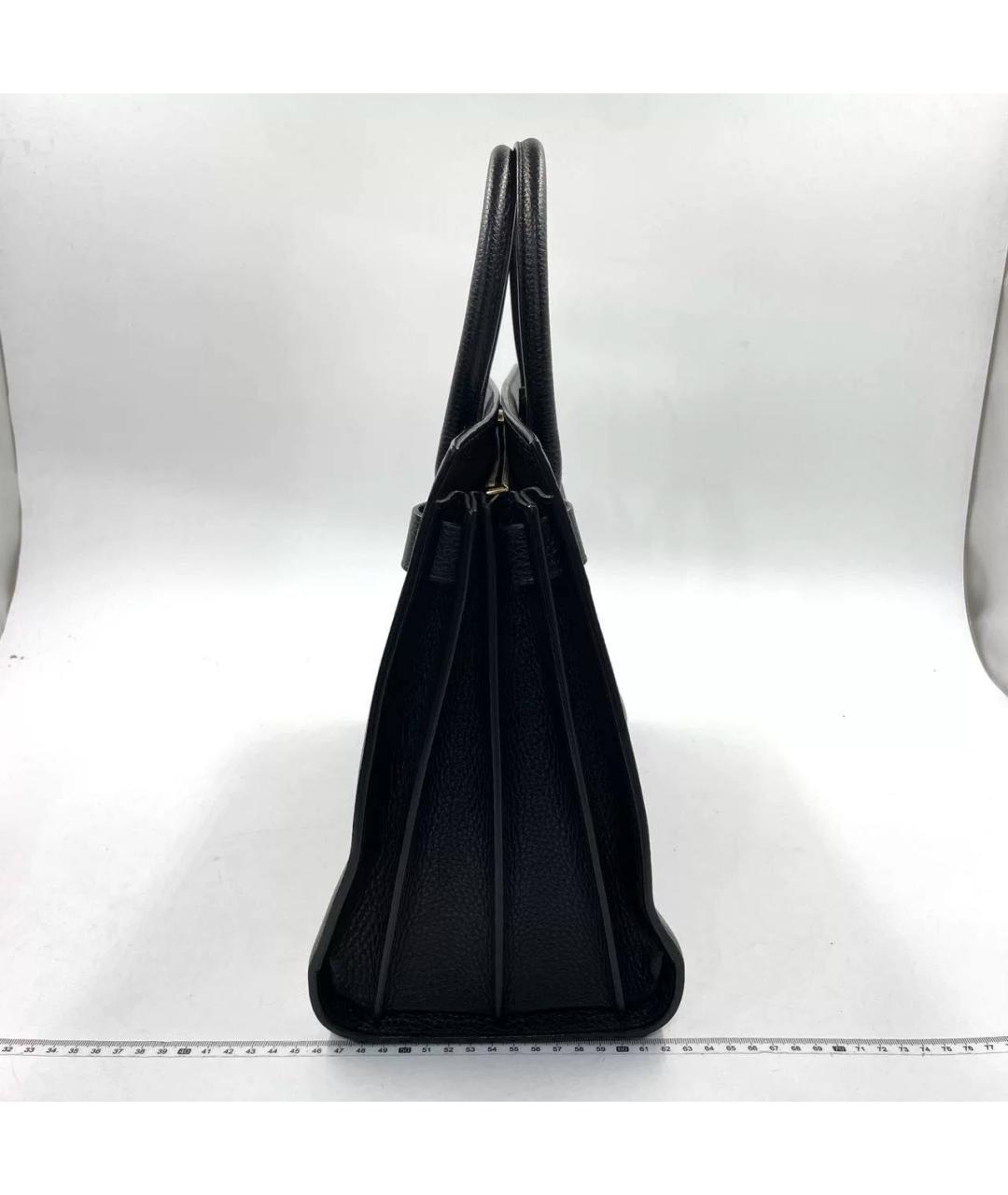 SAINT LAURENT Черная кожаная сумка с короткими ручками, фото 4