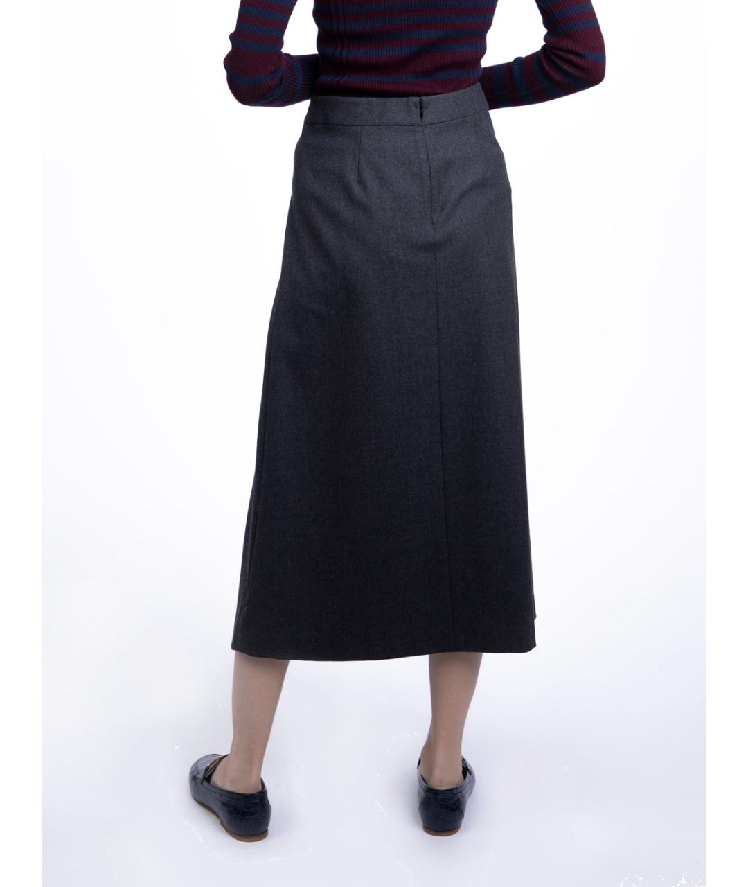 THEORY Серая юбка миди, фото 4