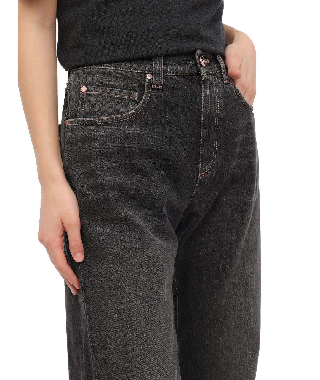 BRUNELLO CUCINELLI Серые прямые джинсы, фото 3