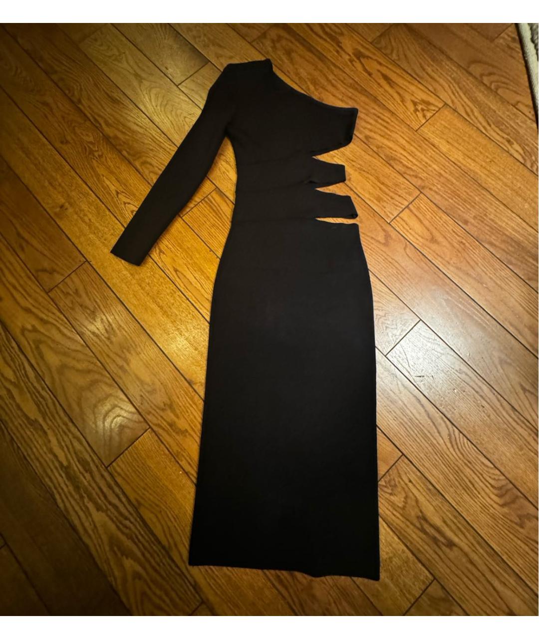 BALMAIN Черное полиэстеровое вечернее платье, фото 5