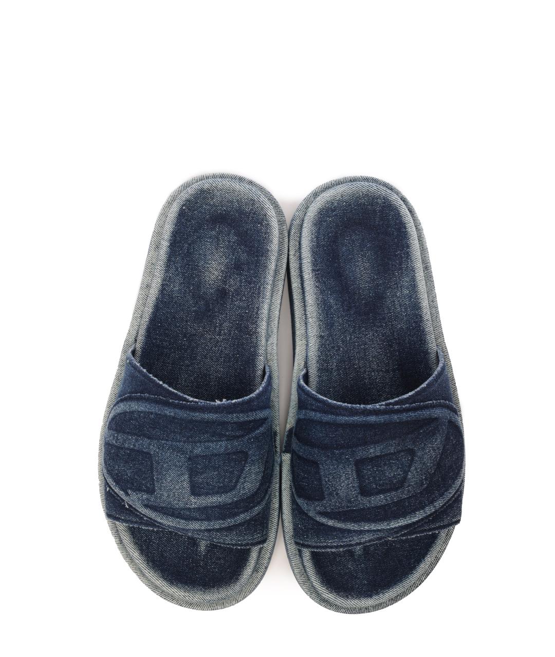 DIESEL Синие шлепанцы, фото 4