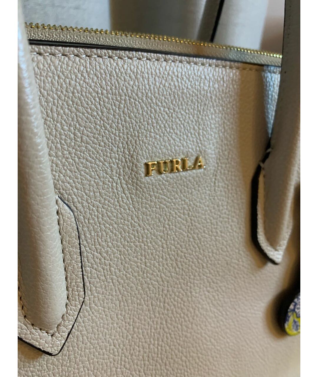 FURLA Серая кожаная сумка тоут, фото 6