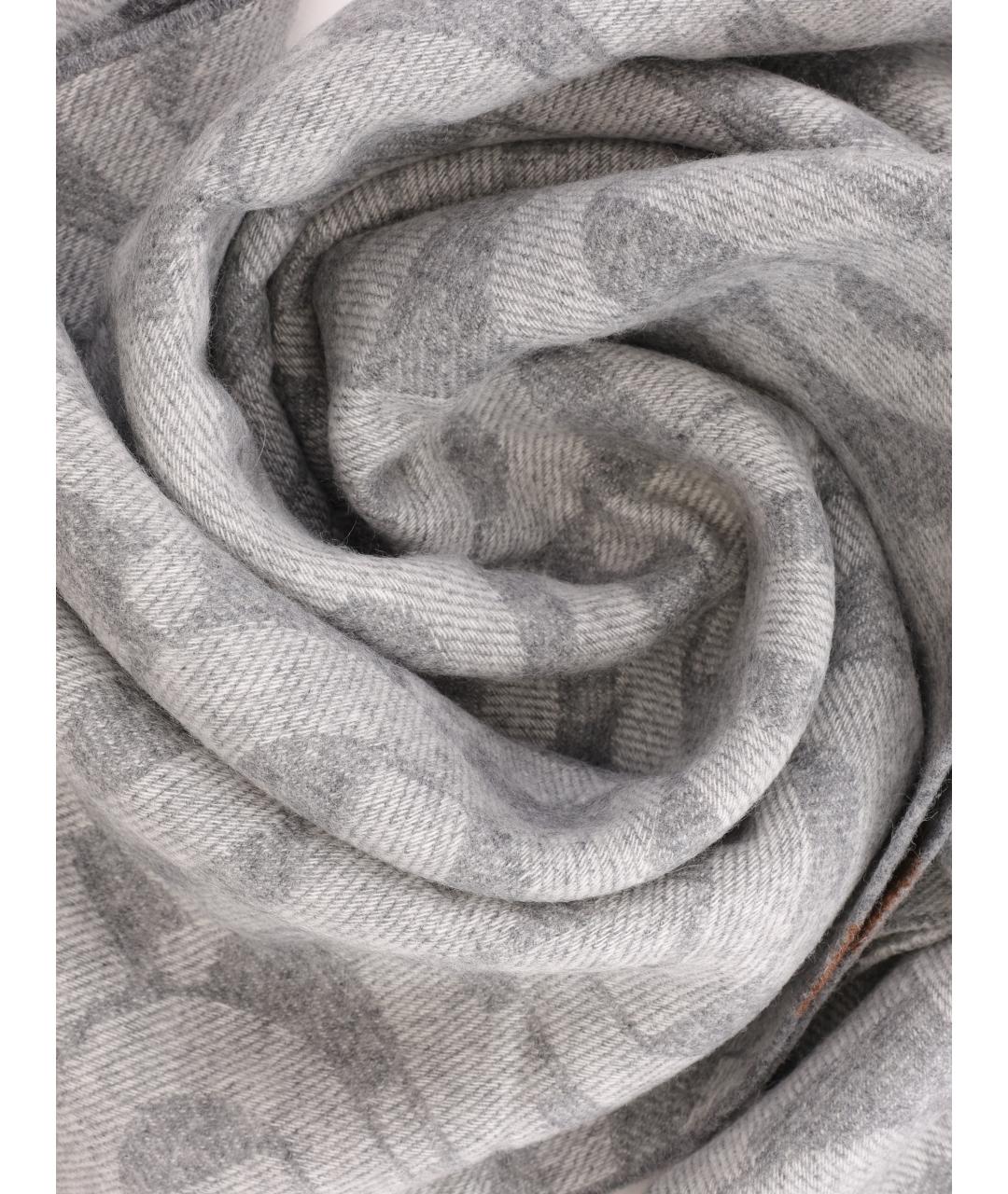 BURBERRY Серый шарф, фото 4