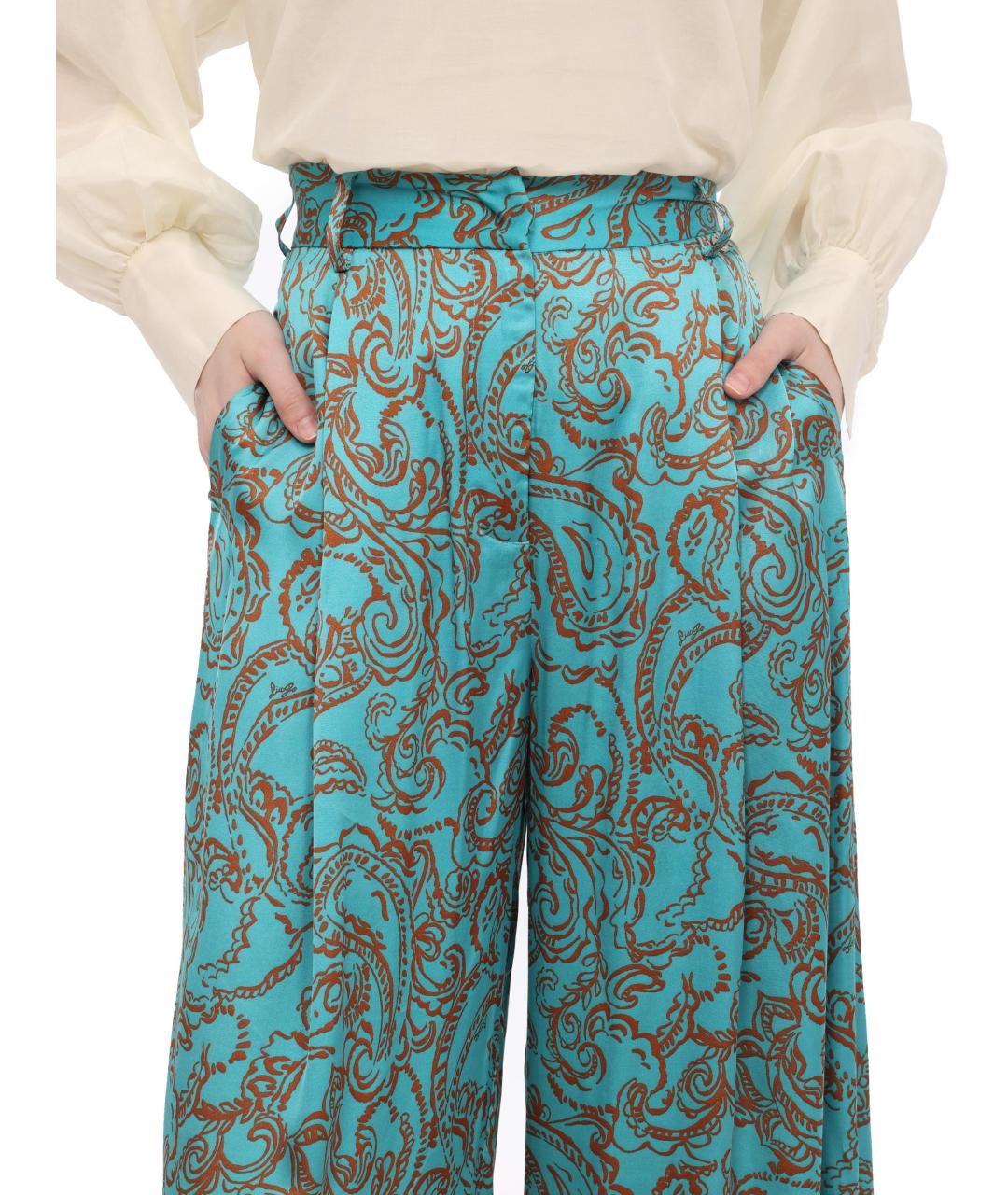 LIU JO Бирюзовые брюки широкие, фото 2