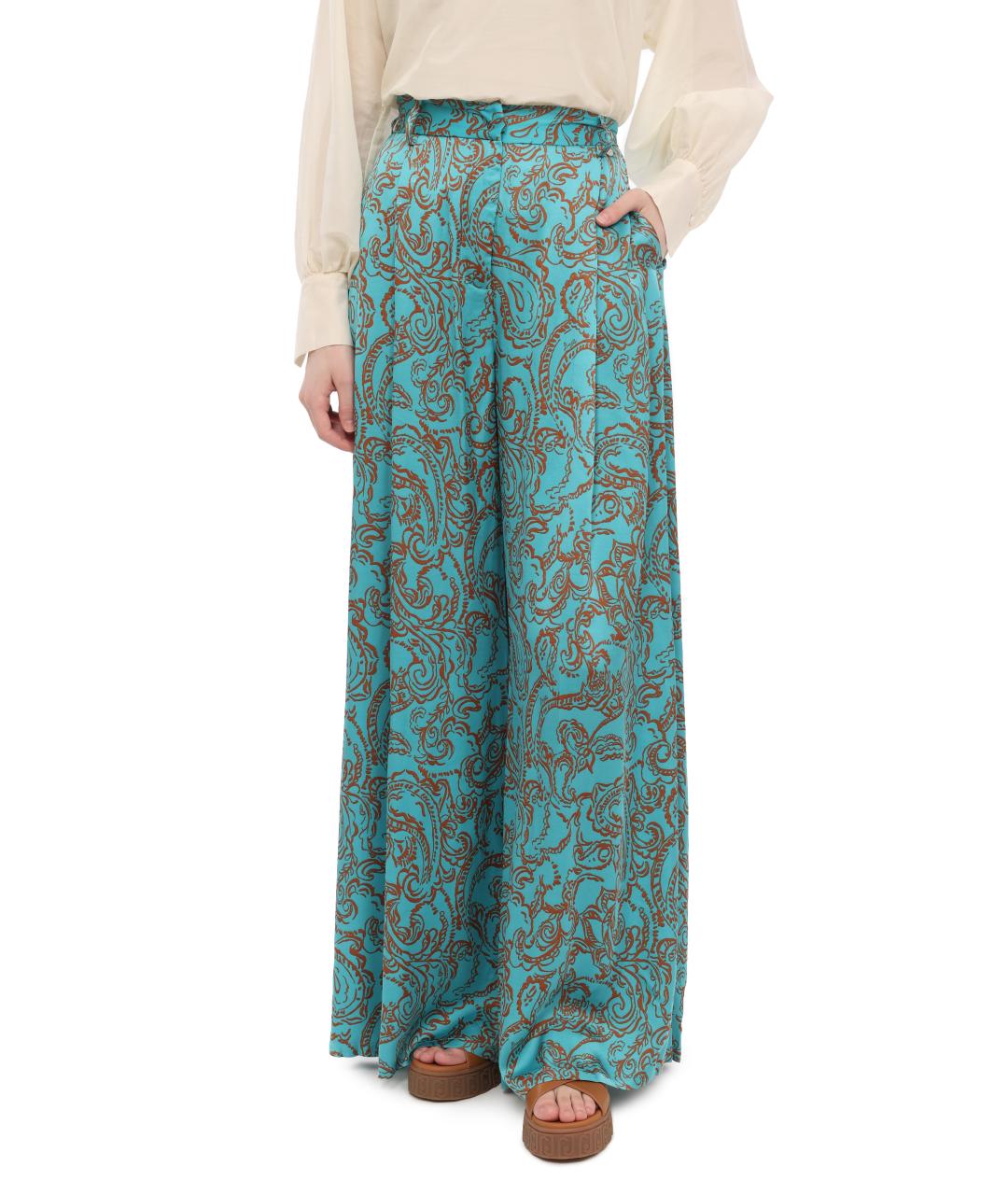 LIU JO Бирюзовые брюки широкие, фото 5