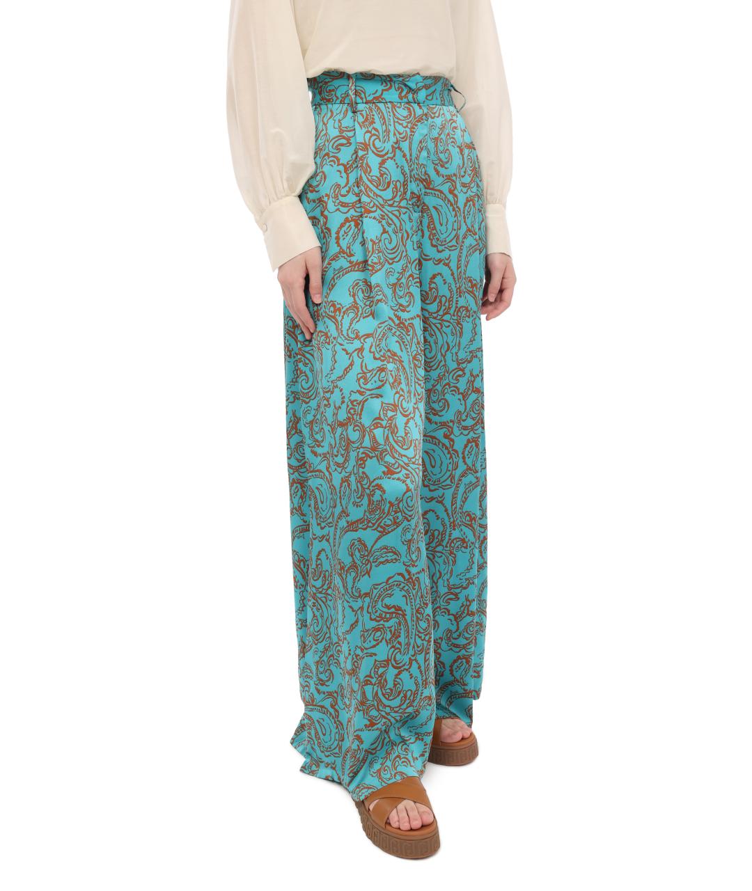 LIU JO Бирюзовые брюки широкие, фото 3