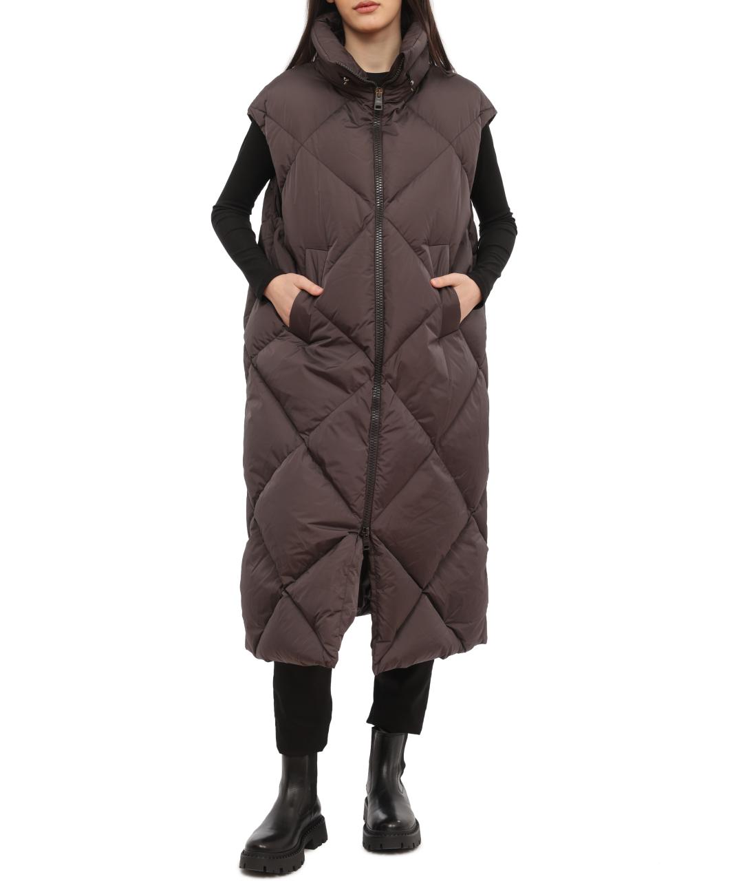 HERNO Коричневый жилет, фото 9