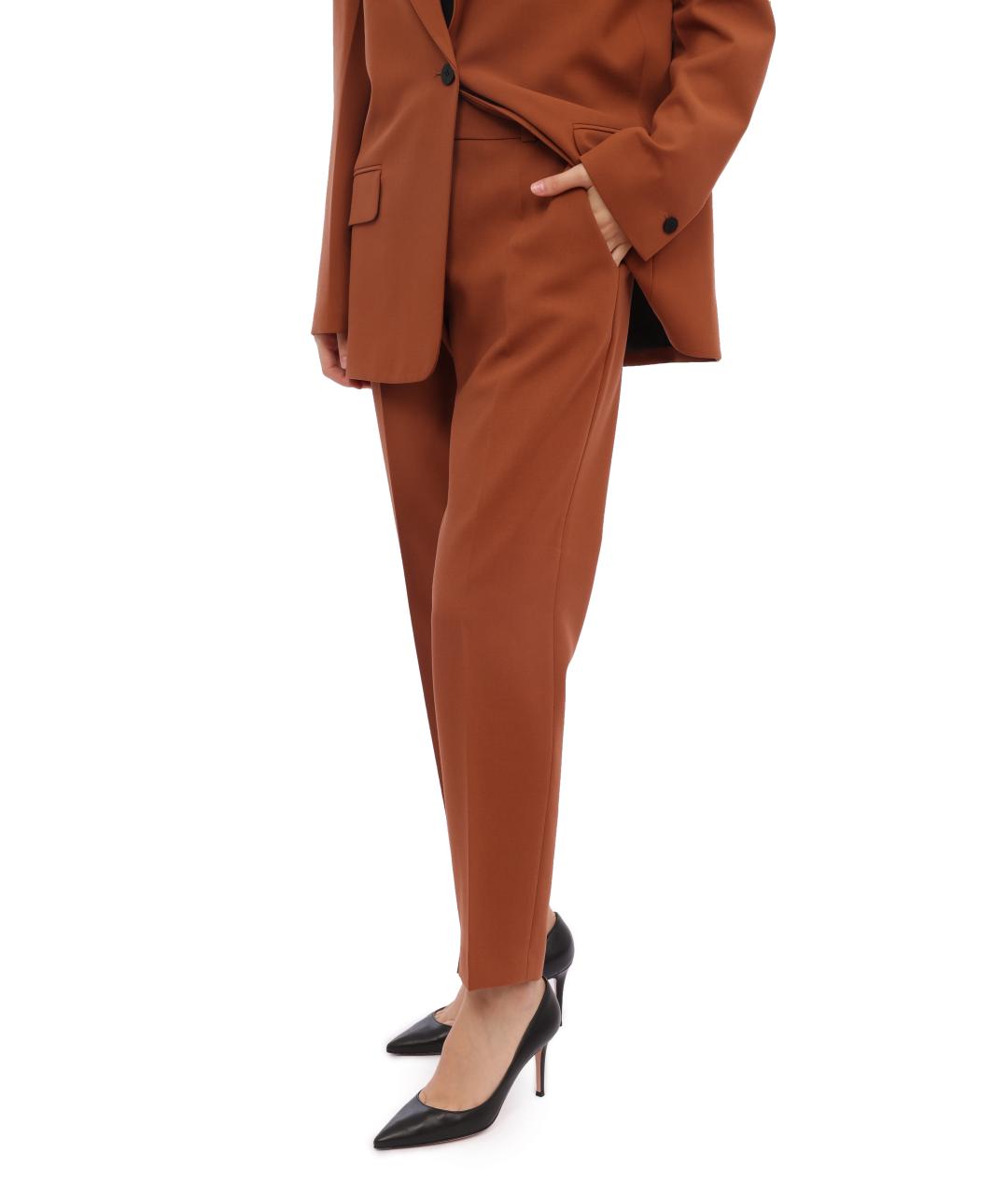 HUGO BOSS Коричневые прямые брюки, фото 2