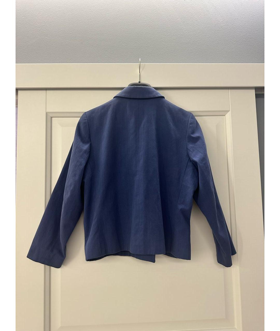 SAINT LAURENT Синий хлопковый жакет/пиджак, фото 2
