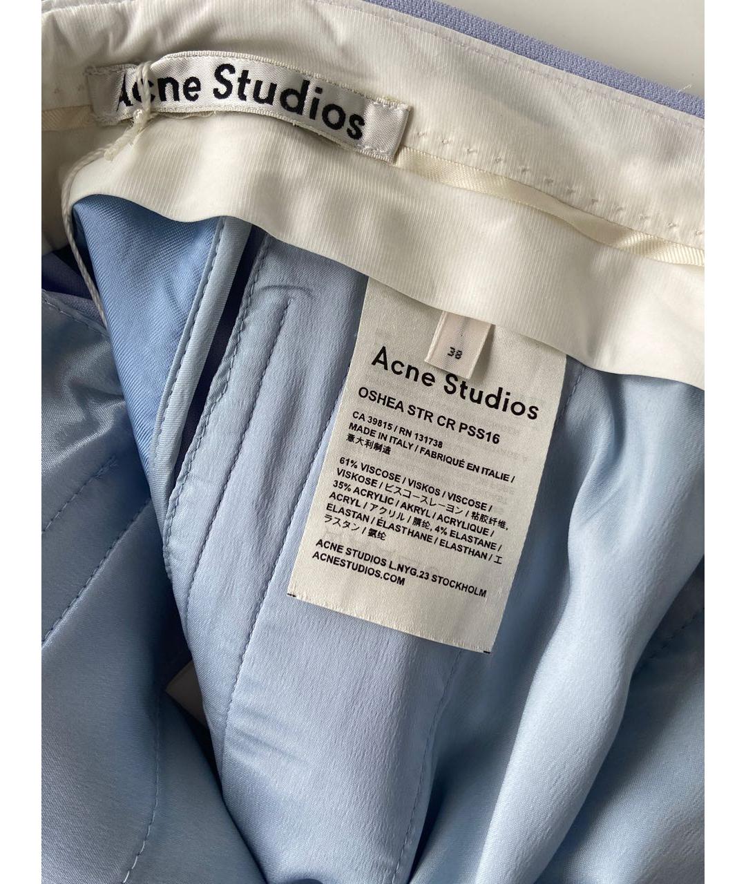 ACNE STUDIOS Голубые вискозные брюки широкие, фото 3