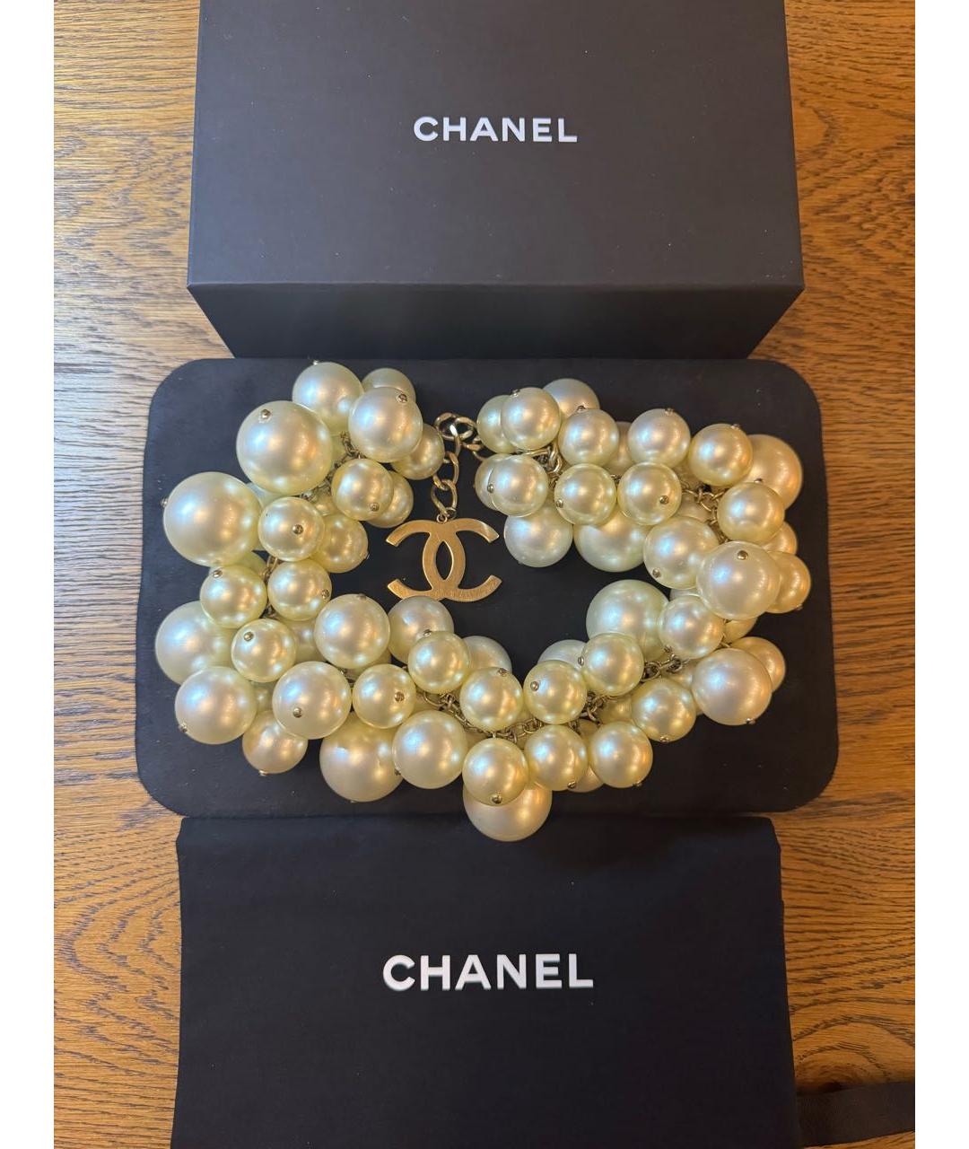 CHANEL PRE-OWNED Белое жемчужное колье, фото 2