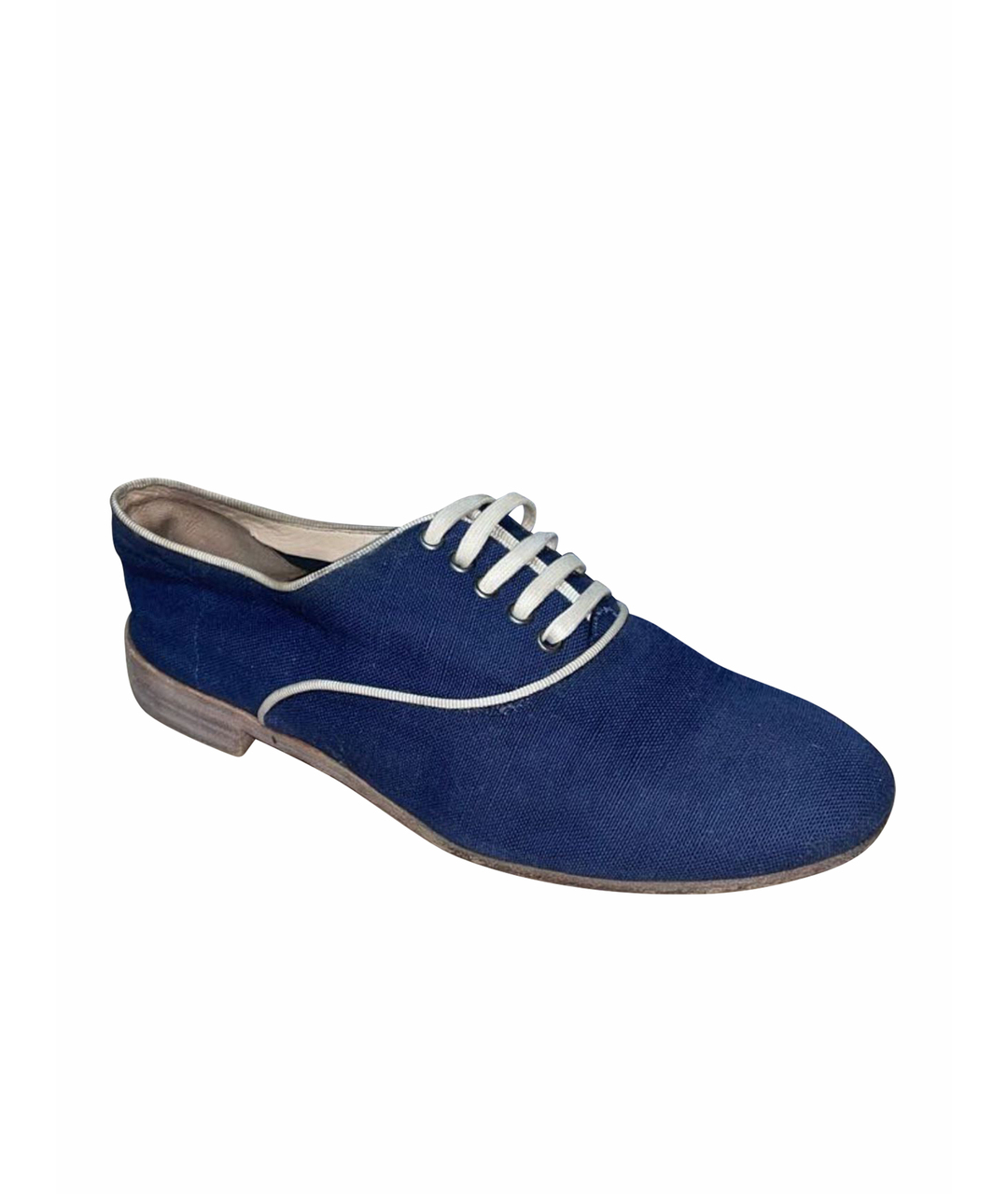 CHRISTIAN LOUBOUTIN Темно-синие текстильные ботинки, фото 1