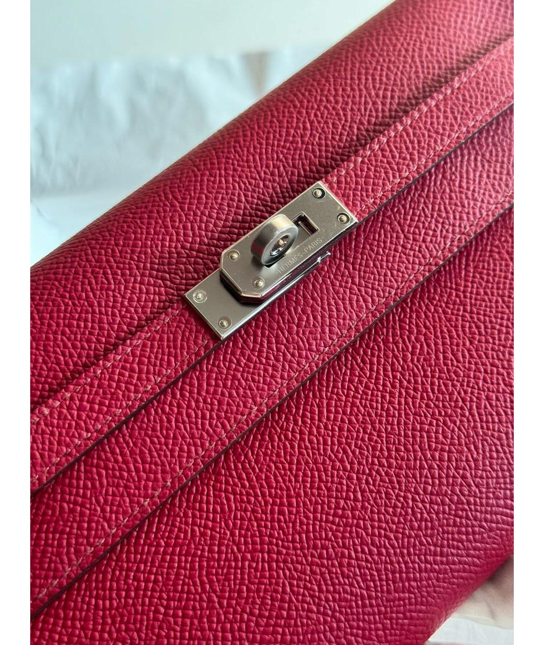 HERMES PRE-OWNED Бордовая кожаная сумка через плечо, фото 4