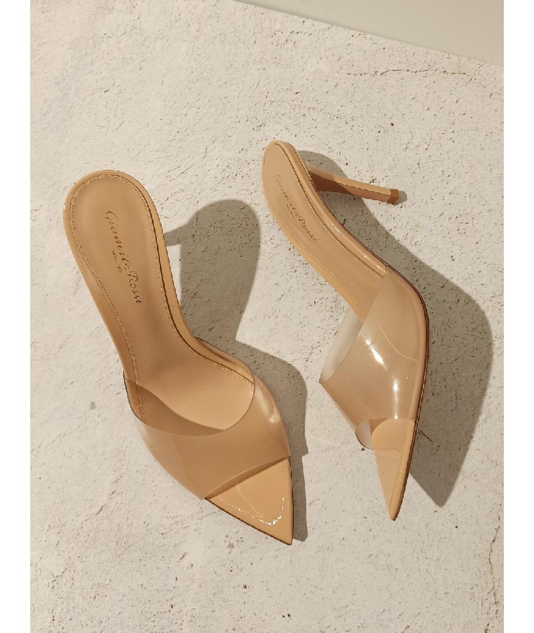 GIANVITO ROSSI Бежевые мюли, фото 5