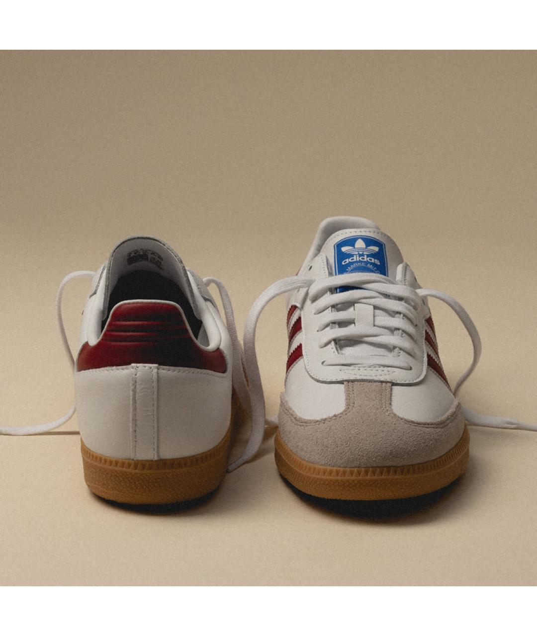 ADIDAS Белые кожаные кроссовки, фото 2