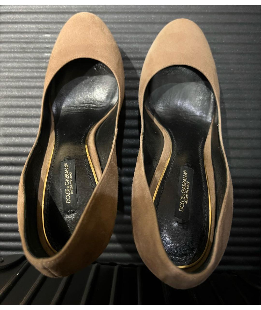 DOLCE&GABBANA Бежевые замшевые туфли, фото 3