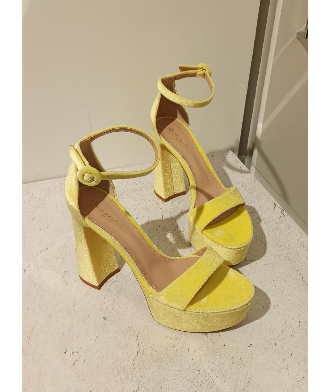 GIANVITO ROSSI Желтые босоножки, фото 4