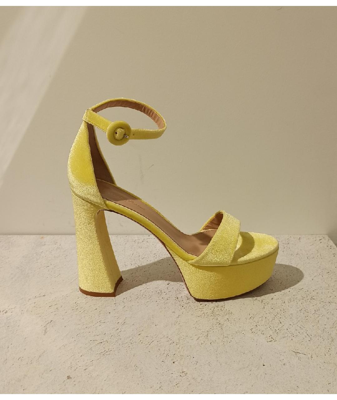 GIANVITO ROSSI Желтые босоножки, фото 7