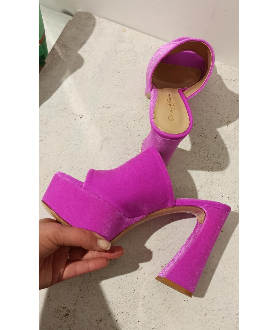 GIANVITO ROSSI Фуксия мюли, фото 7