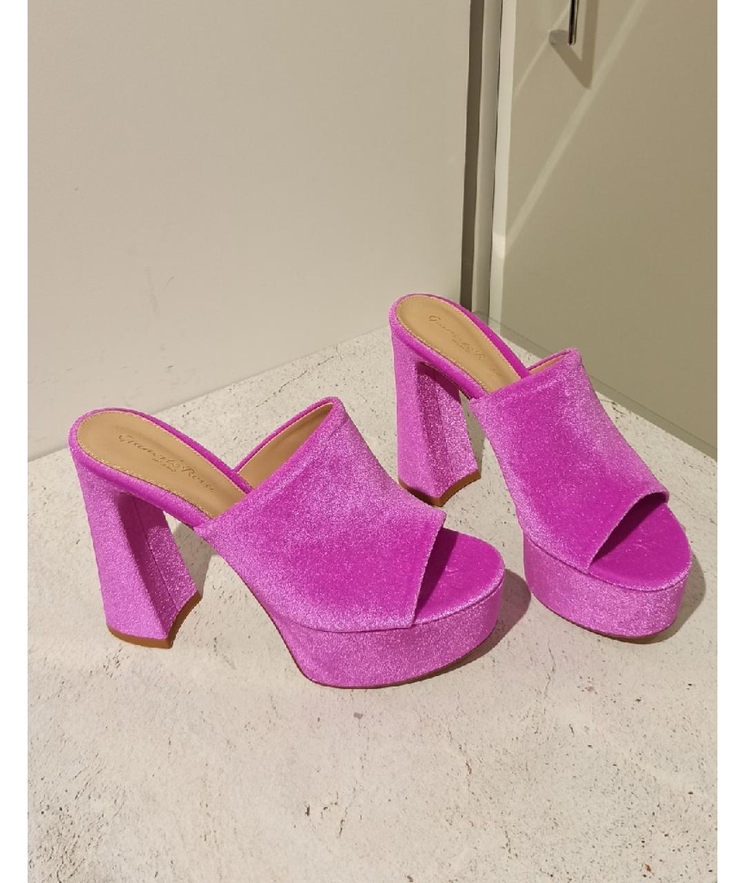 GIANVITO ROSSI Фуксия мюли, фото 4