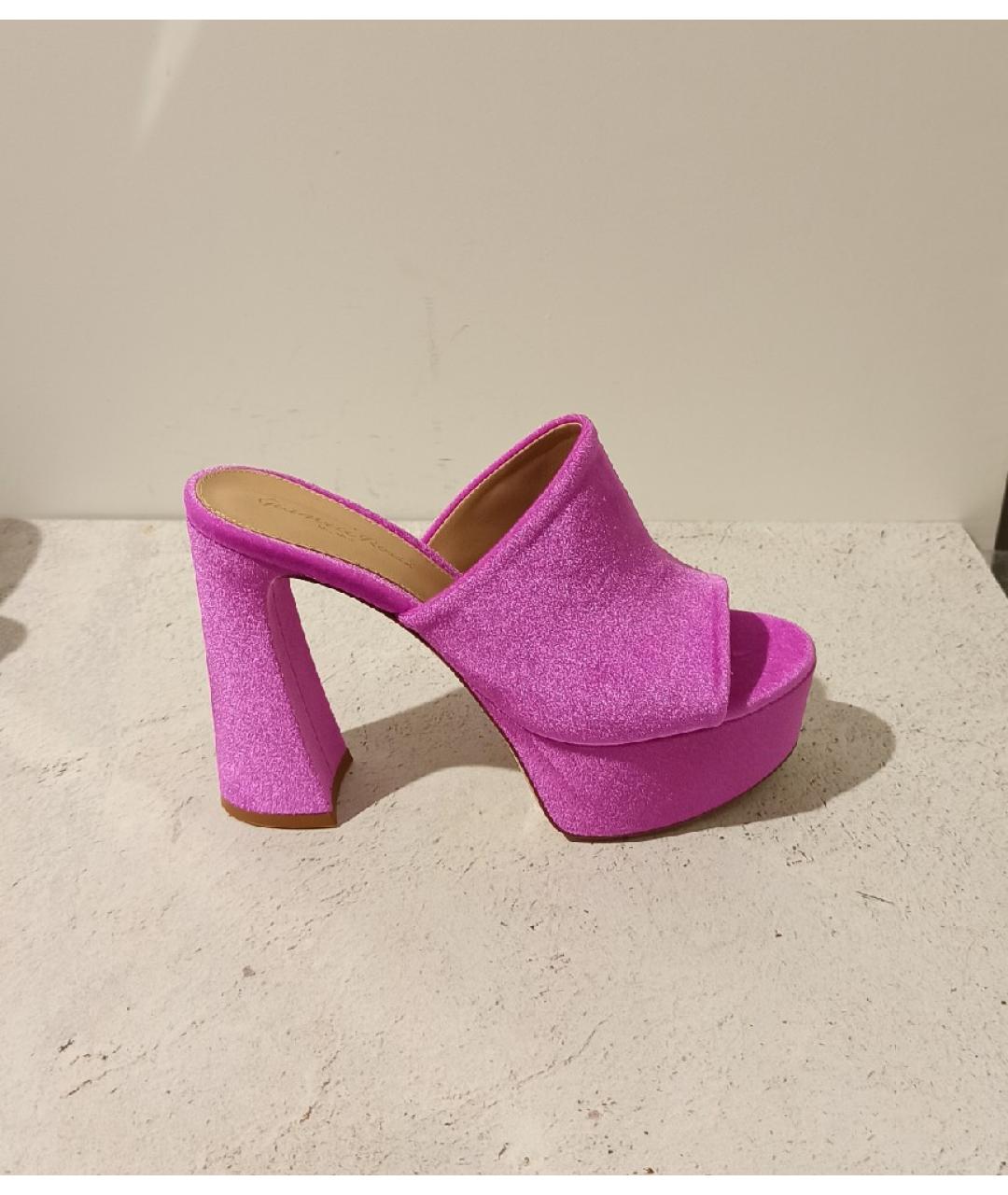 GIANVITO ROSSI Фуксия мюли, фото 8