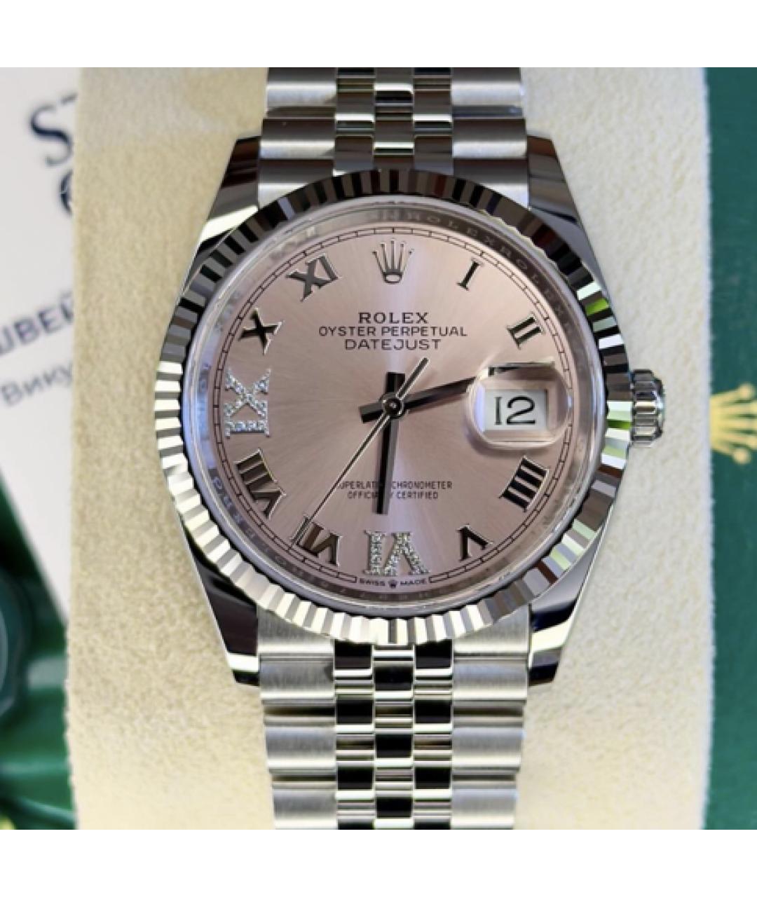 ROLEX Розовые часы из белого золота, фото 2