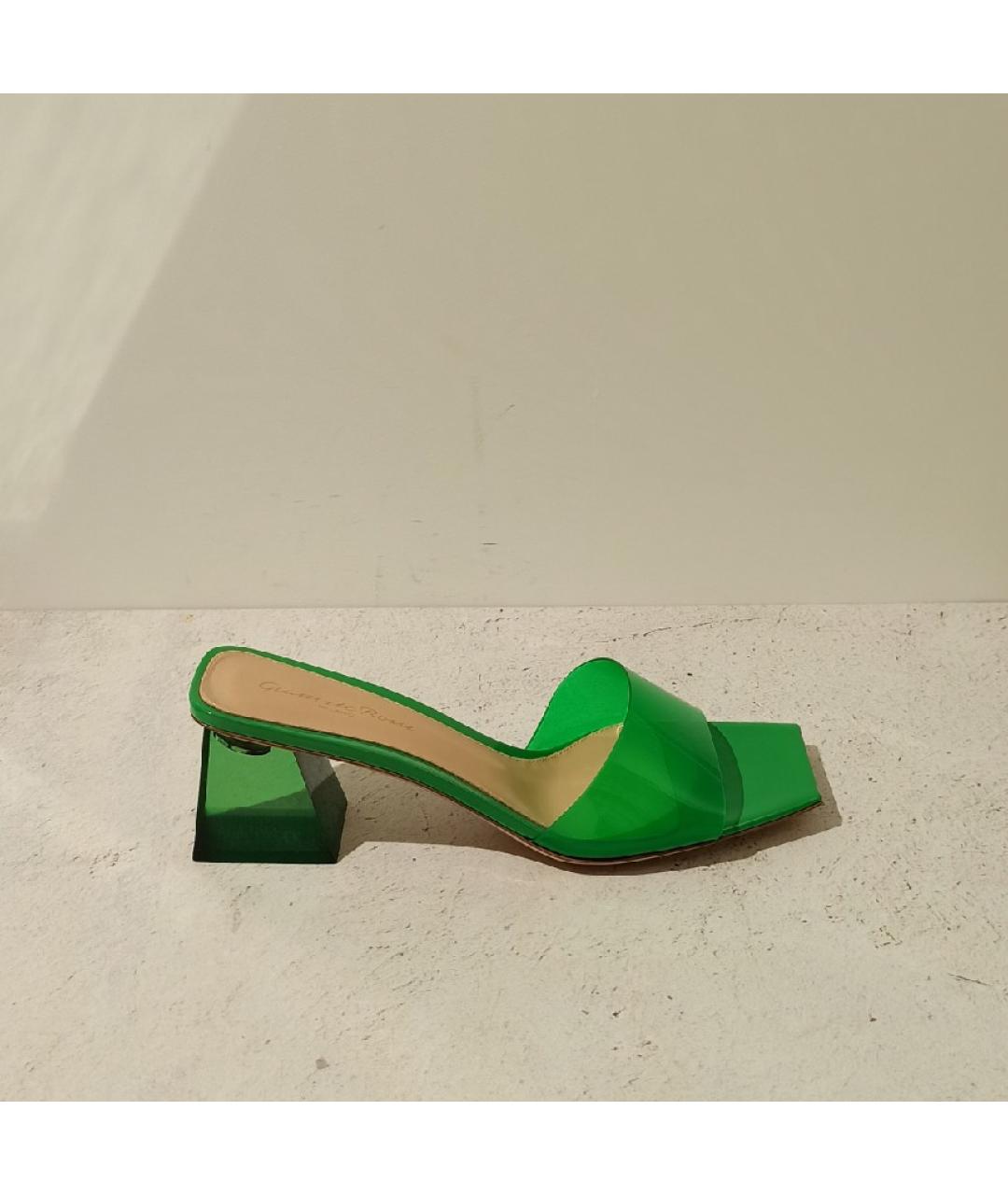 GIANVITO ROSSI Зеленые мюли, фото 7