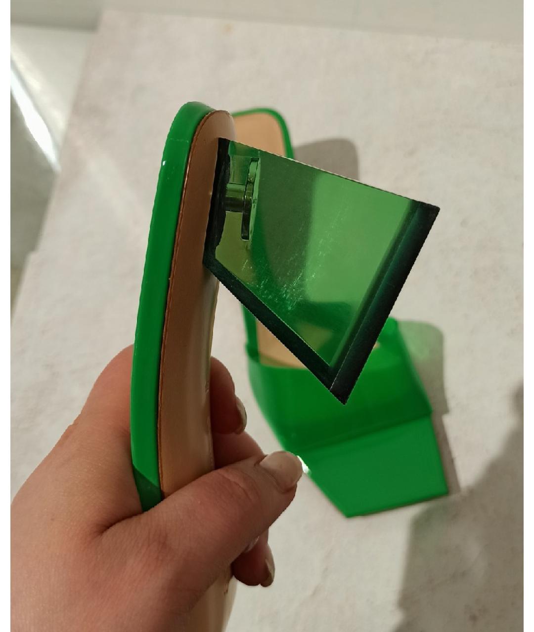 GIANVITO ROSSI Зеленые мюли, фото 6