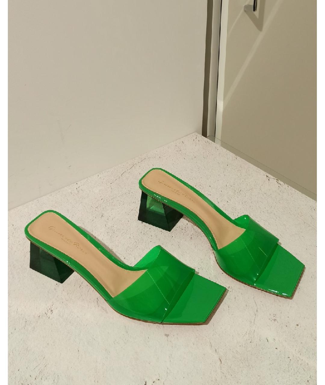 GIANVITO ROSSI Зеленые мюли, фото 4