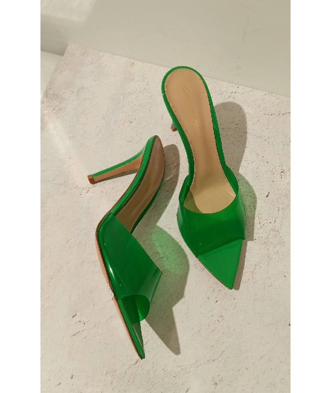 GIANVITO ROSSI Зеленые мюли, фото 5