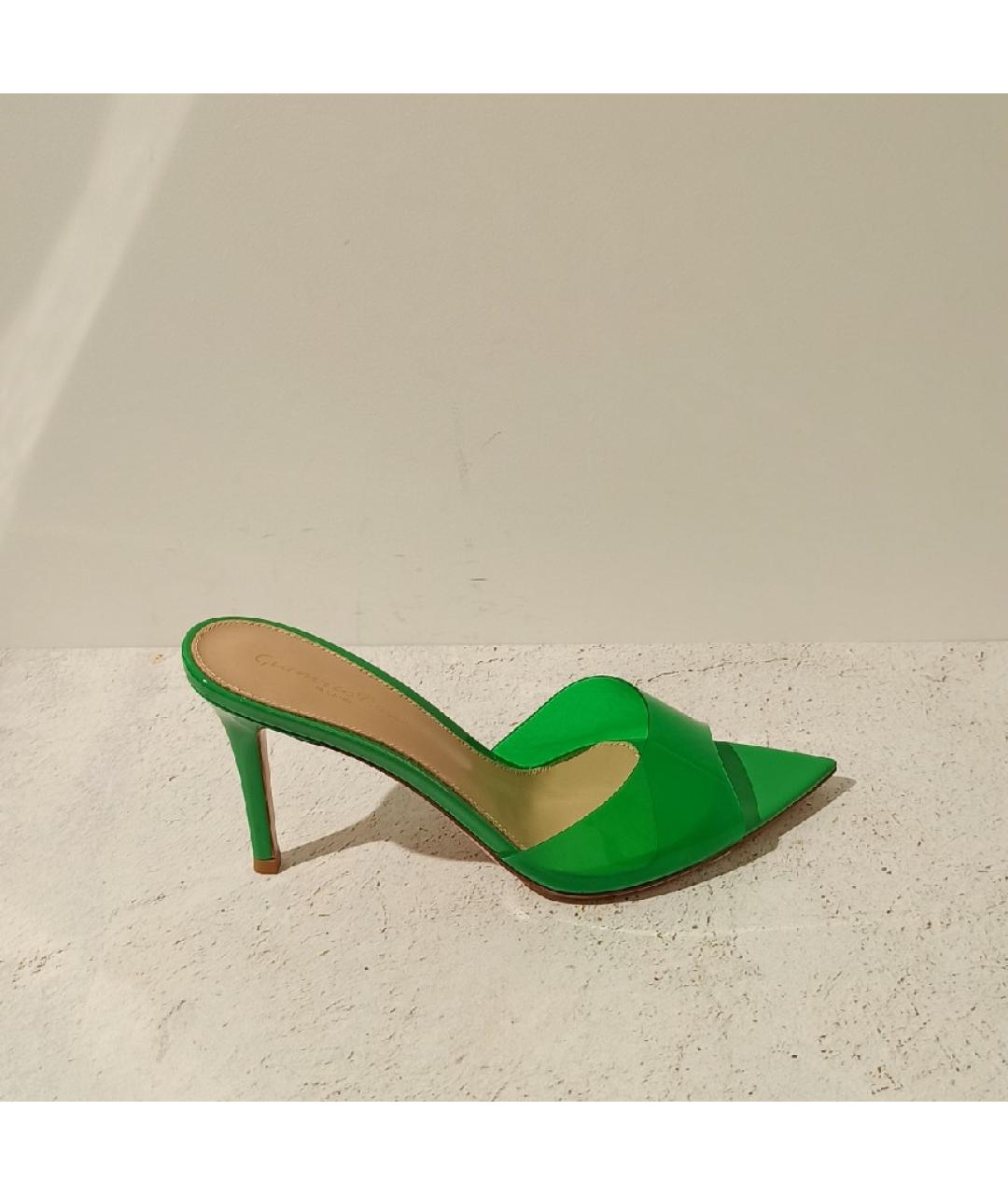 GIANVITO ROSSI Зеленые мюли, фото 6