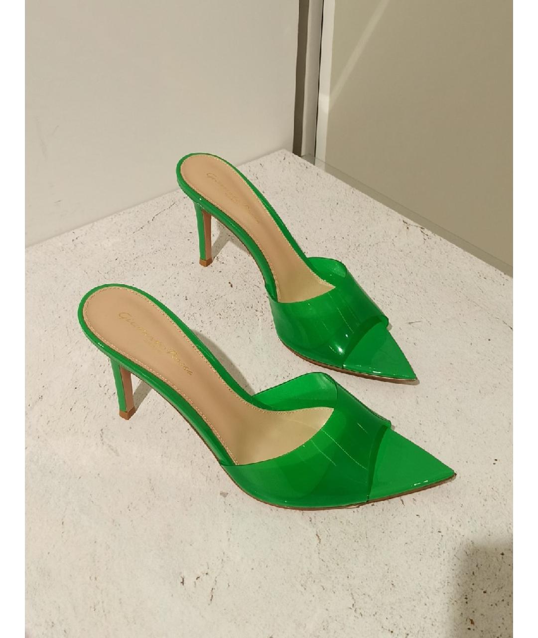 GIANVITO ROSSI Зеленые мюли, фото 4