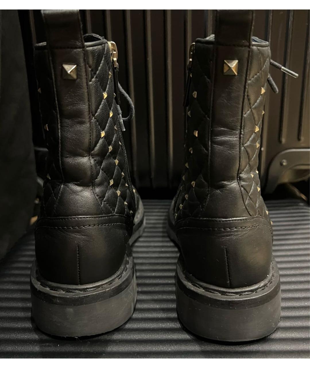 VALENTINO Черные кожаные ботинки, фото 4