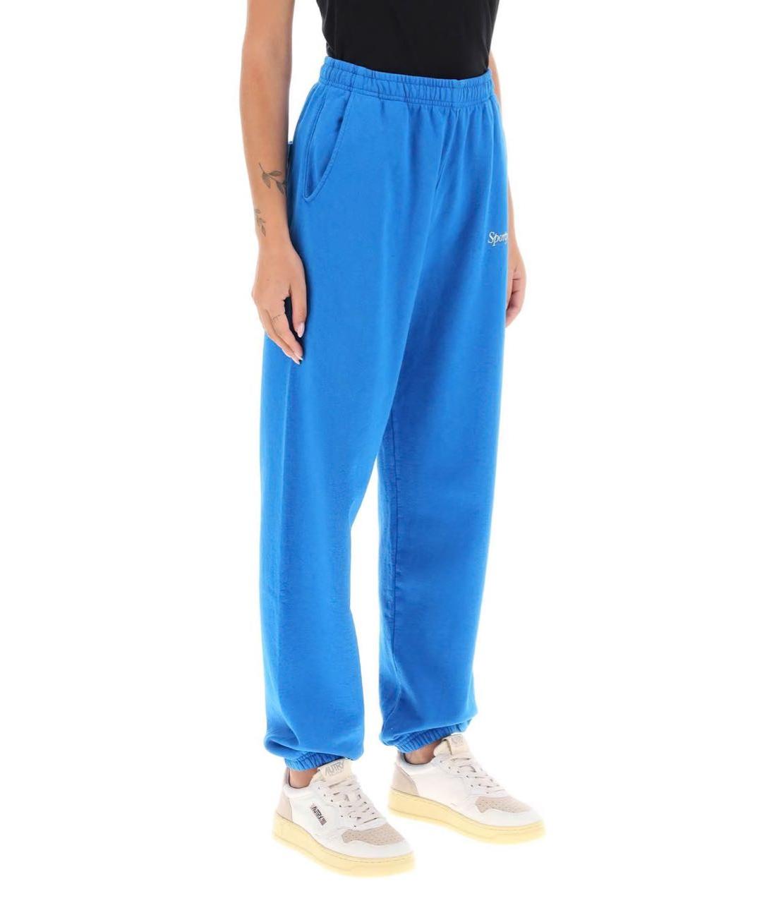 SPORTY AND RICH Синие хлопковые спортивные брюки и шорты, фото 4