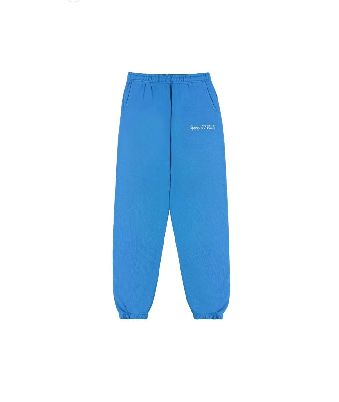 SPORTY AND RICH Синие хлопковые спортивные брюки и шорты, фото 1