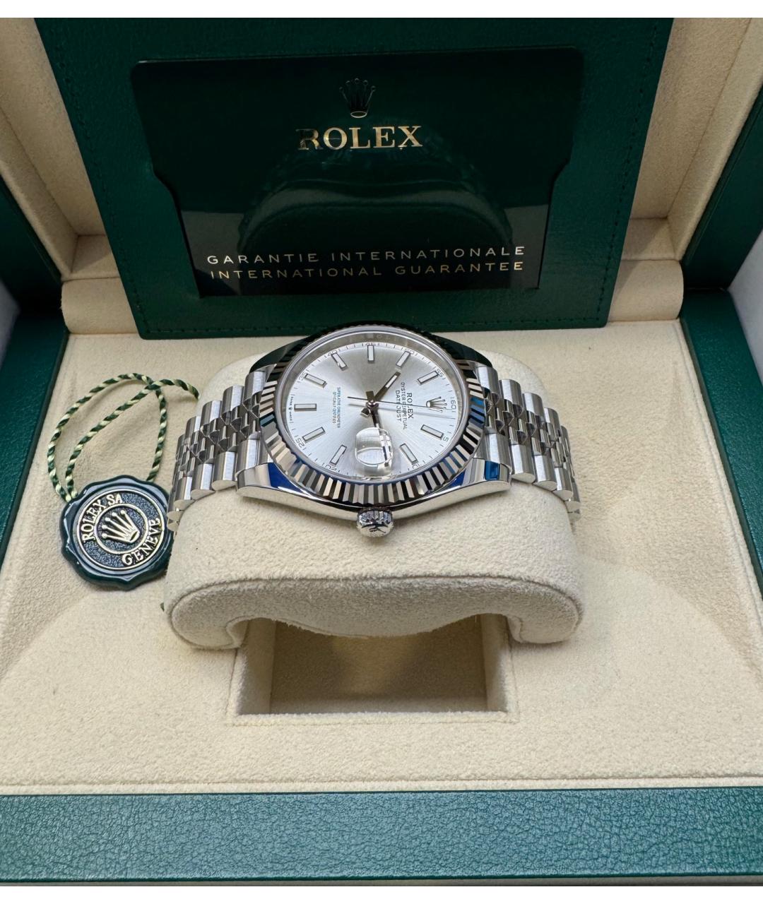 ROLEX Серые часы из белого золота, фото 5