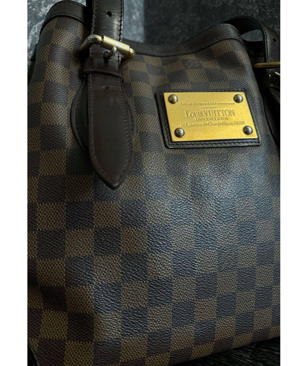 LOUIS VUITTON Коричневая кожаная сумка тоут, фото 2