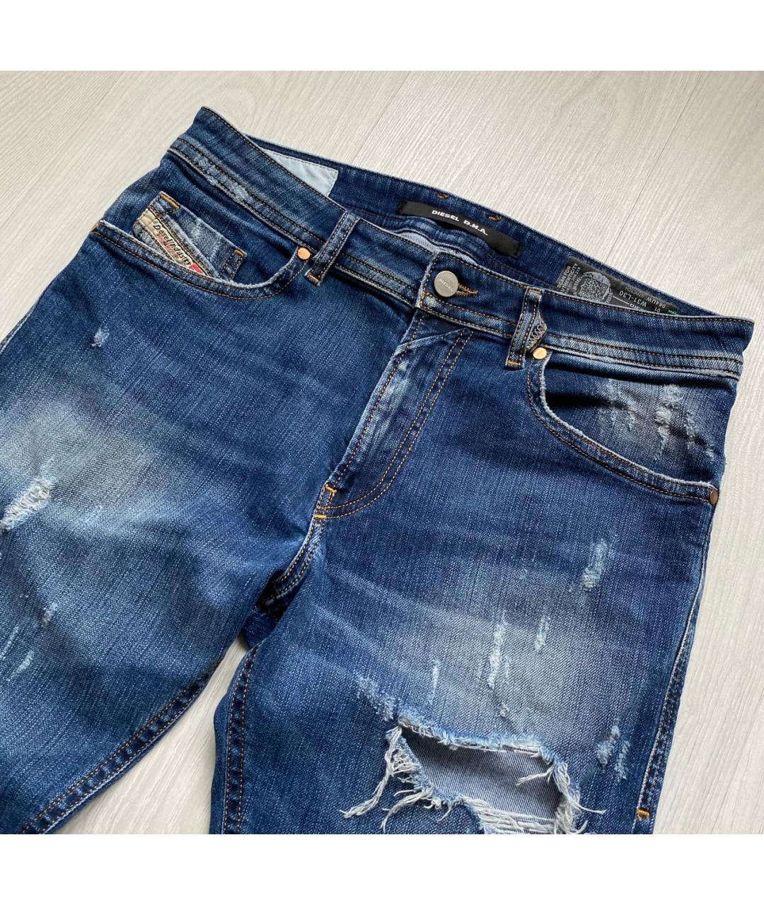 DIESEL Синие хлопко-эластановые джинсы скинни, фото 2