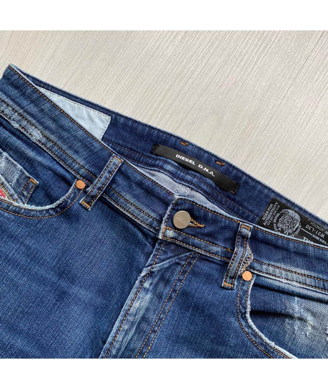 DIESEL Синие хлопко-эластановые джинсы скинни, фото 3