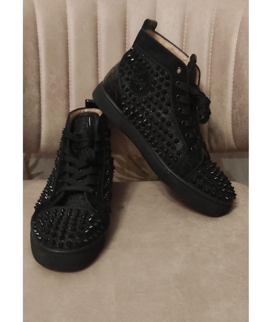 CHRISTIAN LOUBOUTIN Черные кеды из лакированной кожи, фото 3