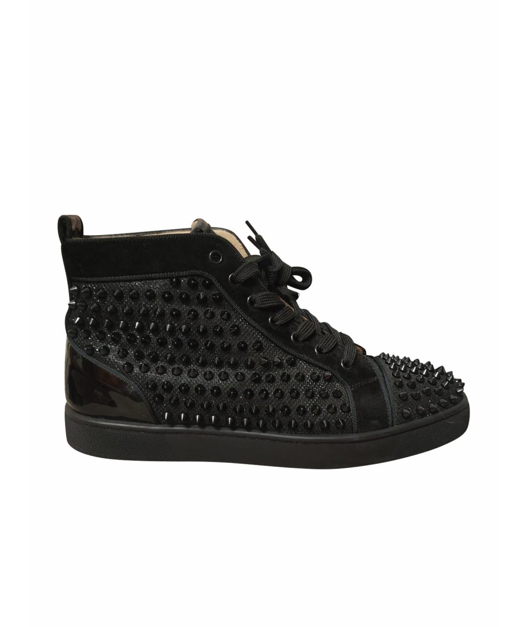 CHRISTIAN LOUBOUTIN Черные кеды из лакированной кожи, фото 1