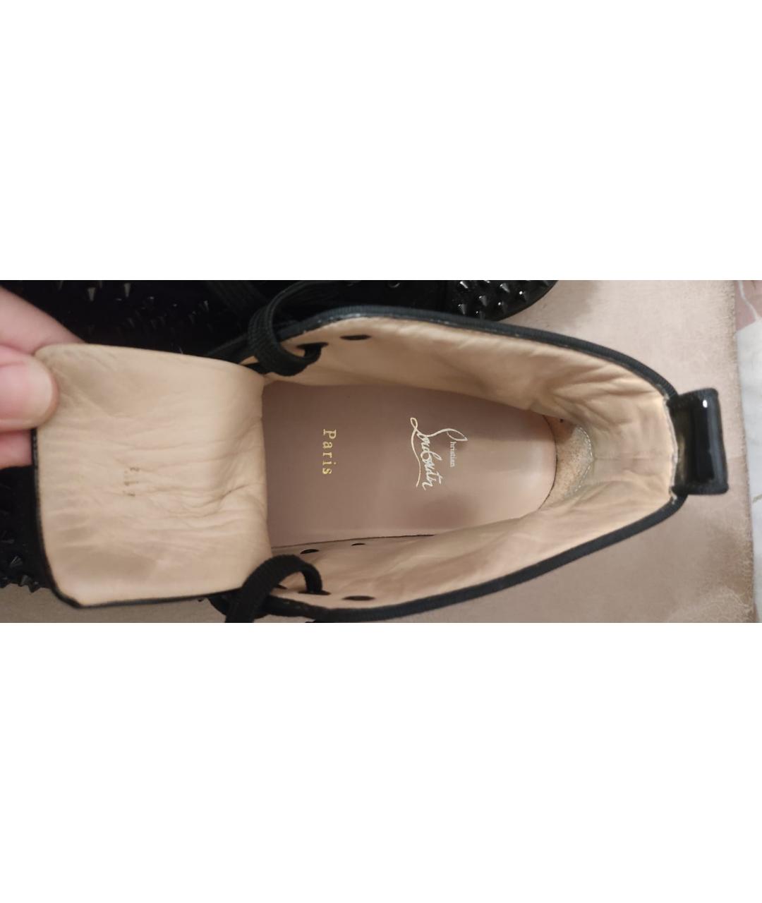 CHRISTIAN LOUBOUTIN Черные кеды из лакированной кожи, фото 9