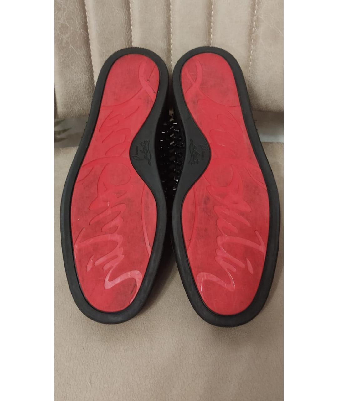 CHRISTIAN LOUBOUTIN Черные кеды из лакированной кожи, фото 5