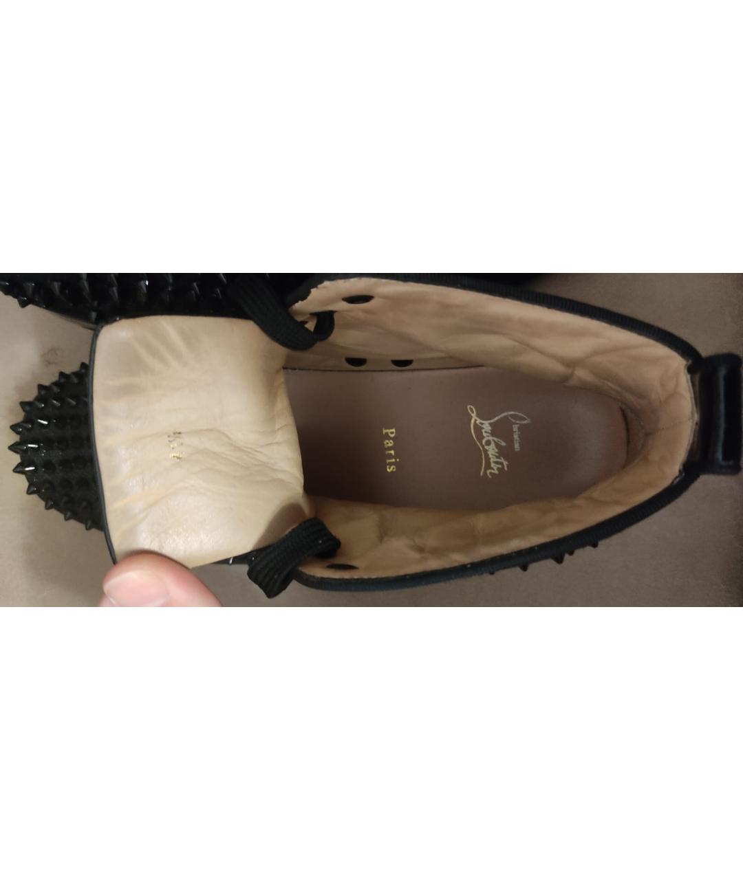 CHRISTIAN LOUBOUTIN Черные кеды из лакированной кожи, фото 8