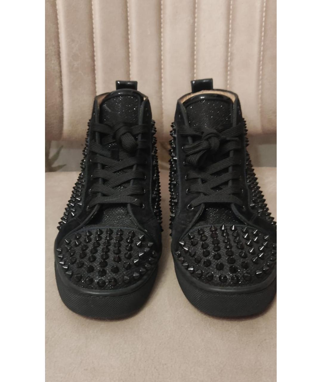 CHRISTIAN LOUBOUTIN Черные кеды из лакированной кожи, фото 2